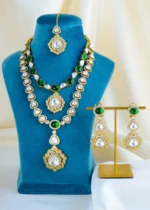 Victorian Grandeur Kundan Polki Long Necklace Set (Victorian) NEC001579