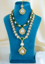 Victorian Grandeur Kundan Polki Long Necklace Set (Victorian) NEC001579 - Image 2