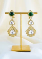 Victorian Grandeur Kundan Polki Long Necklace Set (Victorian) NEC001579 - Image 3