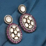 Victorian Polki Ruby Earrings (Victorian Gold) EAR000637