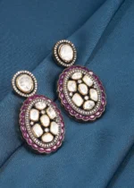 Victorian Polki Ruby Earrings (Victorian Gold) EAR000637