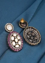 Victorian Polki Ruby Earrings (Victorian Gold) EAR000637 - Image 3