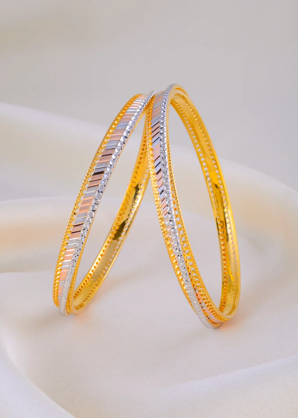 Whisper-Shine-Bangles-Tri-Color-Plating-BAN001935a Whisper Shine Bangles (Tri-Color Plating) BAN001935 - Image 1