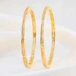 White Channel Bangles (Yellow-Gold) BAN000392