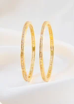 White Channel Bangles (Yellow-Gold) BAN000392