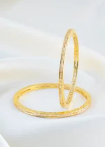 White Channel Bangles (Yellow-Gold) BAN000392 - Image 2