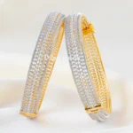 White Gold Plated Diamond Bangles- BAN002728