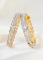 White Gold Plated Diamond Bangles- BAN002728