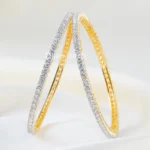 White Gold Plated Diamond Bangles- BAN002729