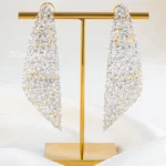 White Gold Plated Diamond Earrings- EAR002748