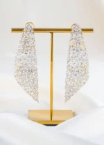 White Gold Plated Diamond Earrings- EAR002748