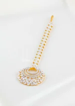 White Gold Plated Diamond Maangtika- ACC002808 - Image 3