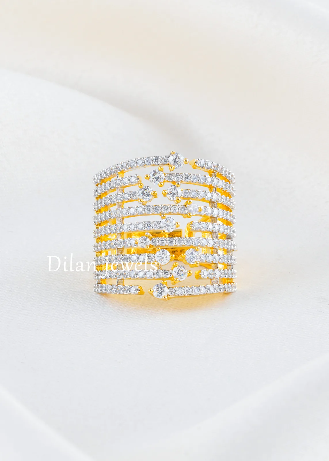 White-Gold-Plated-Diamond-Ring-RING02734 White Gold Plated Diamond Ring- RING02734 - Image 1