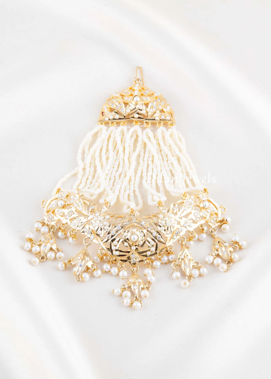 White-Gold-Plated-Jadau-Passa-ACC002822 White Gold Plated Jadau Passa- ACC002822 - Image 1