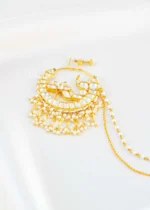 White Gold Plated Kundan Nath- NATH02820 - Image 2