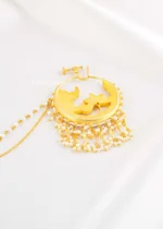 White Gold Plated Kundan Nath- NATH02820 - Image 3
