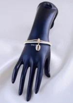 White Luxe Dangle Bracelet (Yellow Gold) BRA002206