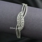 White Silver Plated Diamond Bracelet- BRA002764