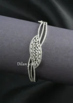 White Silver Plated Diamond Bracelet- BRA002764