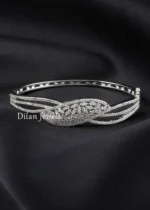 White Silver Plated Diamond Bracelet- BRA002764 - Image 2