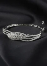 White Silver Plated Diamond Bracelet- BRA002764 - Image 3