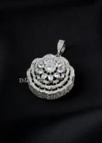 White Silver Plated Diamond Pendant Set- PSET02746 - Image 2