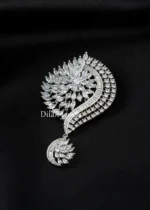 White Silver Plated Diamond Pendant Set- PSET02747 - Image 2