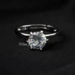 White Silver Plated Diamond Ring- RING02737