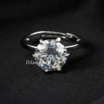 White Silver Plated Diamond Ring- RING02738
