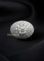 White Silver Plated Diamond Ring- RING02740