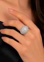 White Silver Plated Diamond Ring- RING02740 - Image 4