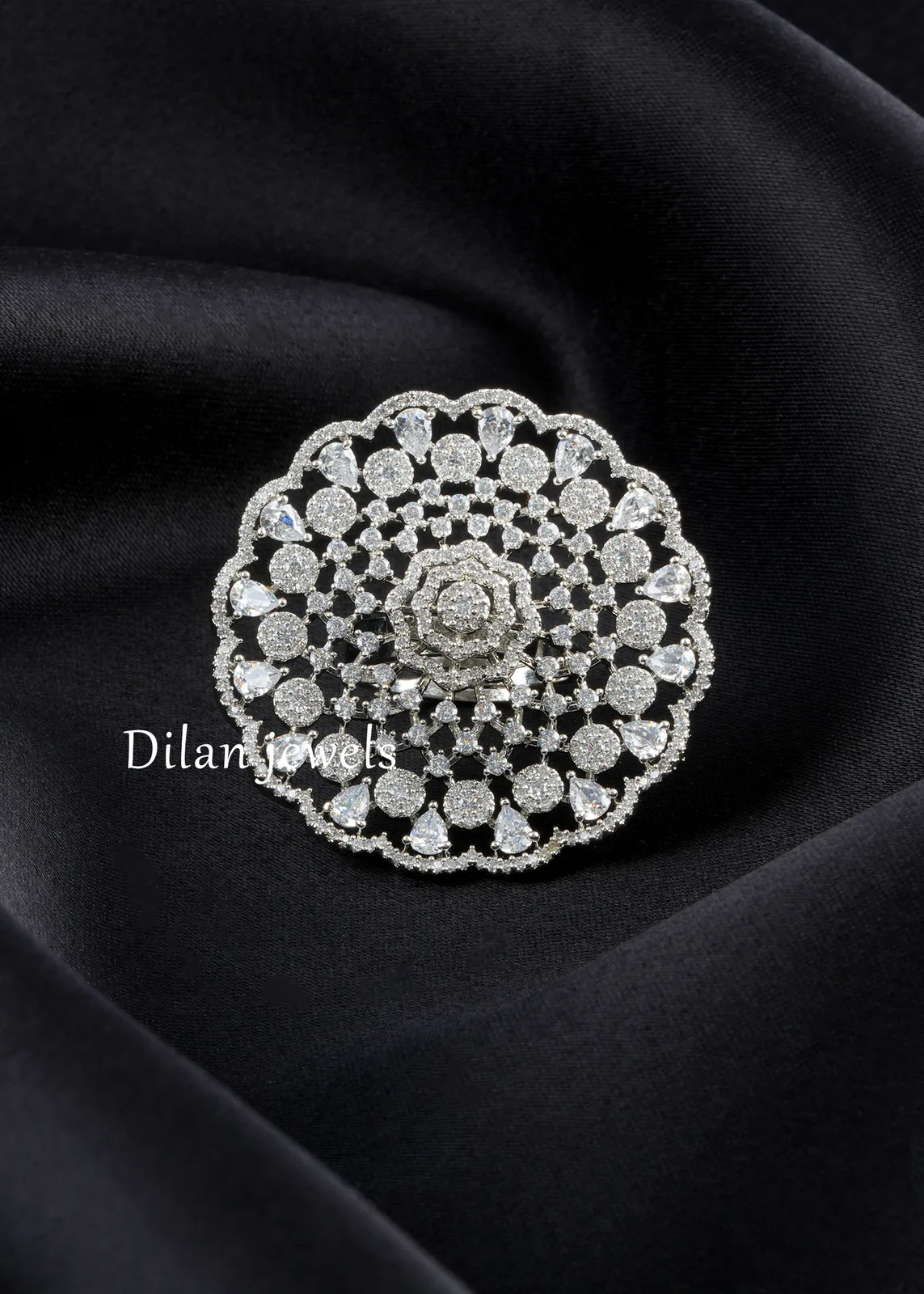 White-Silver-Plated-Diamond-Ring-RING02741 White Silver Plated Diamond Ring- RING02741 - Image 1
