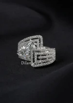 White Silver Plated Diamond Ring- RING02762