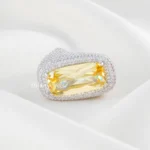 Yellow Gemstone Diamond Ring (Silver) RING02424