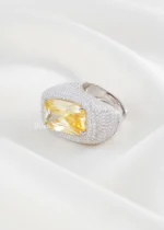 Yellow Gemstone Diamond Ring (Silver) RING02424 - Image 2