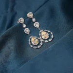 Yellow Saphire Drop Earrings (Silver) EAR000471