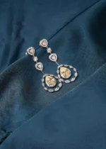 Yellow Saphire Drop Earrings (Silver) EAR000471