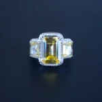 Yellow Sapphire Cocktail Band Ring (Silver) RING01200