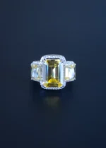 Yellow Sapphire Cocktail Band Ring (Silver) RING01200