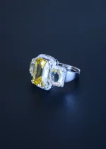 Yellow Sapphire Cocktail Band Ring (Silver) RING01200 - Image 2