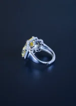 Yellow Sapphire Cocktail Band Ring (Silver) RING01200 - Image 3