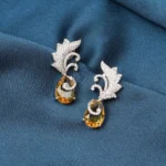 Yellow Sapphire Drop Earrings (Silver) EAR000720