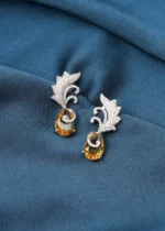 Yellow Sapphire Drop Earrings (Silver) EAR000720