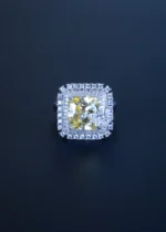 Yellow Sapphire Square Cocktail Ring (Silver) RING01201 - Image 2