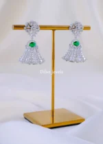 Zara Emerald Jhumki (Silver) EAR002090 - Image 2