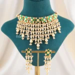Zareen Pearl Drop Necklace Set (Yellow Gold) NEC002681