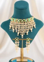 Zareen Pearl Drop Necklace Set (Yellow Gold) NEC002681