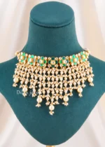 Zareen Pearl Drop Necklace Set (Yellow Gold) NEC002681 - Image 2