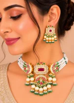Zareen Royal Necklace Set (Yellow Gold) NEC002713 - Image 4
