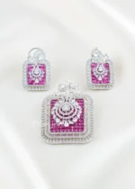 Zareen Square Pendant Set (Silver) PSET02660